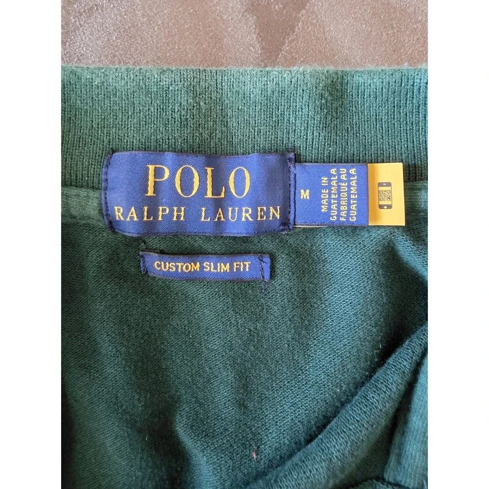 Polo Ralph Lauren Men's M Green Solid Short Sleeve Shirt Classic Casual